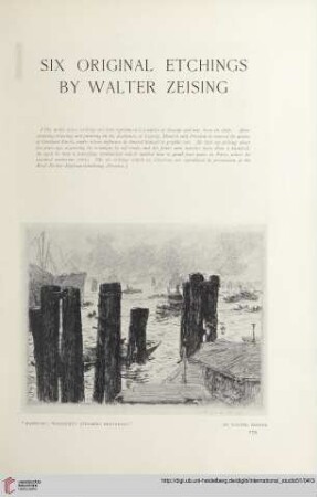 Six original etchings by Walter Zeising