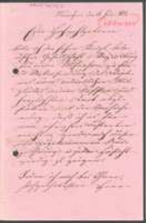 Brief von Anton Franz Besnard an Unbekannt