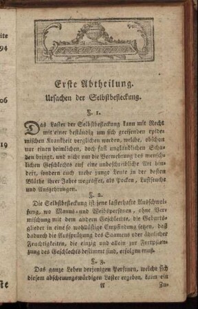 Erste Abtheilung. Ursachen der Selbstbefleckung.