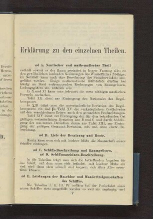 Erklärung zu den einzelnen Theilen