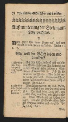 Aufmunterung der Seelen zum Lobe GOttes.