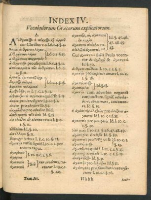Index IV. Vocabulorum Graecorum explicatorum.