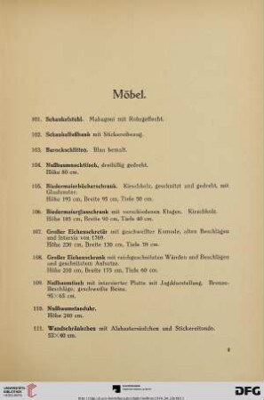 Möbel (Nr. 101-118)