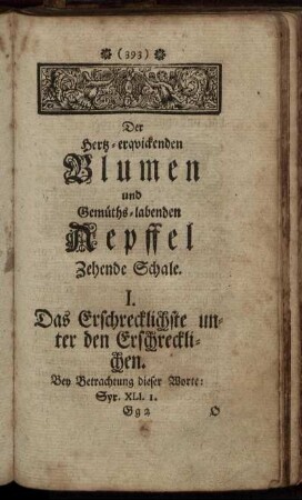 I. Das Erschrecklichste unter den Erschrecklichen.