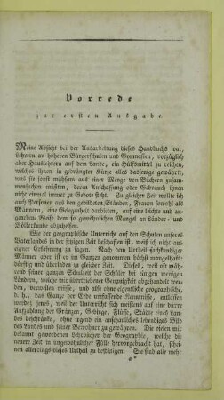 Vorrede zur ersten Ausgabe