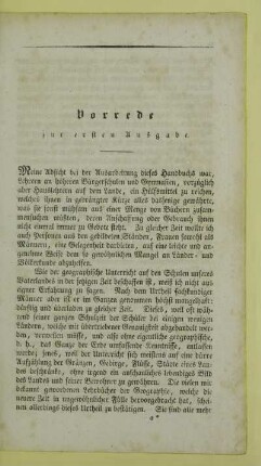 Vorrede zur ersten Ausgabe