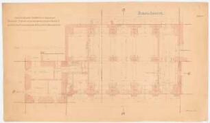 Großherzogliches Museum, Darmstadt Ausführungsprojekt ab 1896: Vorderbau: Grundriss UG Ost 1:50