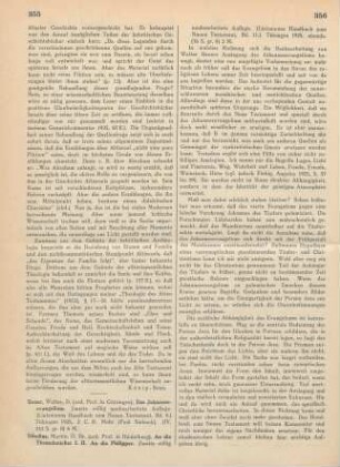 355-357 [Rezension] Bauer, Walter, Das Johannesevangelium