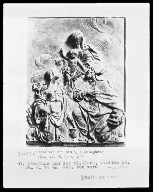 Thronende Madonna mit heiligem Nikolaus und heiliger Clara