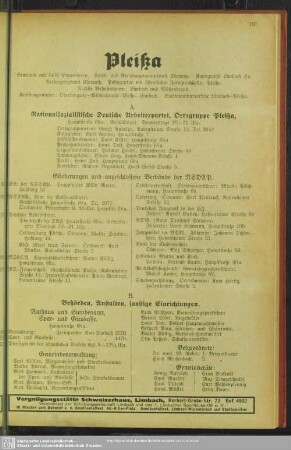 A. Nationalsozialistische Deutsche Arbeiterpartei, Ortsgruppe Pleißa
