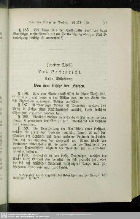 Zweiter. Theil. Das Sachenrecht