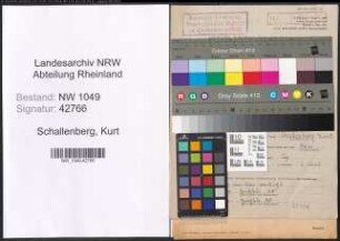 Entnazifizierung Kurt Schallenberg , geb. 04.10.1920 (Bahnarbeiter)