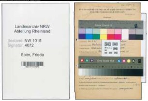 Entnazifizierung Frieda Spier , geb. 26.04.1903 ()