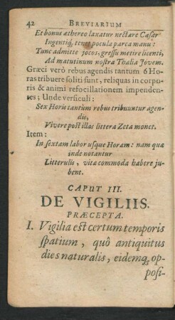 Caput III. De Vigiliis.