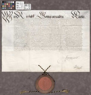Friedberg: Kaiser Rudolf II. bestätigt die Privilegien der Stadt betreffend Gericht