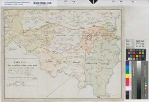 Karte über die Einrichtung der neuen Honschaften im Kirchspiel Solingen [Honschaft Solingen, Honschaft Widdert, Honschaft Weeg, Honschaft Höh (Höhscheid), städtisches Territorium]. Vergrößert nach Feldmesser Stamms Karte von Feldmesser P. Becker