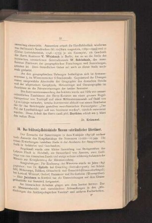 36. Das Schleswig-Holsteinische Museum vaterländischer Altertümer.