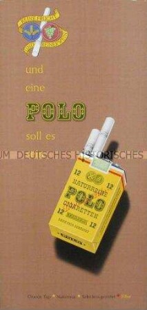 Werbeaufsteller für "Polo"-Zigaretten