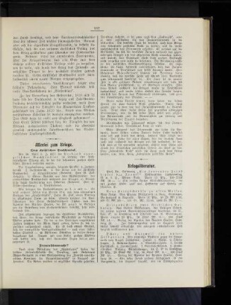Kriegsliteratur.