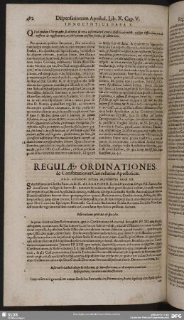 Regulae, Ordinationes, & Constitutiones Cancellariae Apostolicae