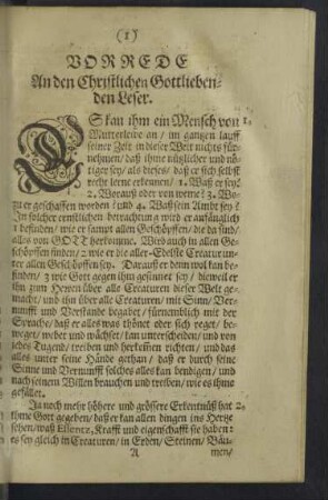 Vorrede an den Christlichen Gottliebenden Leser.
