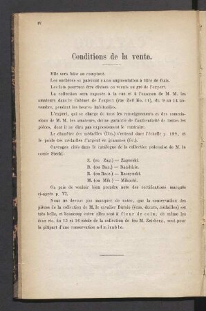 Conditions de la vente