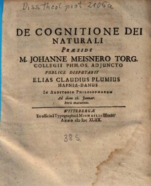 De Cognitione Dei Naturali
