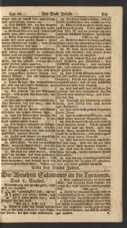 Die Weisheit Salomonis an die Tyrannen