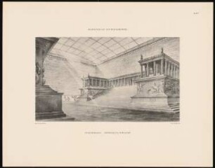 Pergamon-, Deutsches und Vorderasiatisches Museum auf der Museumsinsel, Berlin: Pergamonsaal, Vorderseite vom Altar (aus: Museum im Werden)