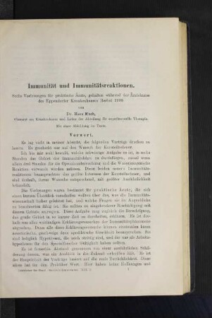 Immunität und Immunitätsreaktionen.