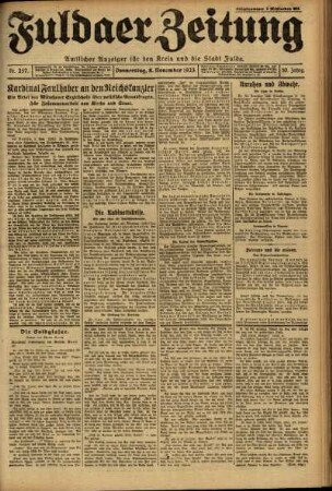 Ausgabe vom Donnerstag, den 08. November 1923.