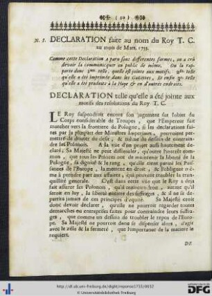 Déclarations.