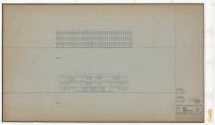 Zentralbibliothek der Landbauwissenschaft, Bonn Neubau: Ansichten, Nordost, Südwest, 1:100