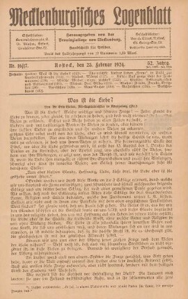 Nr. 16/17. Rostock, den 23. Februar 1924.