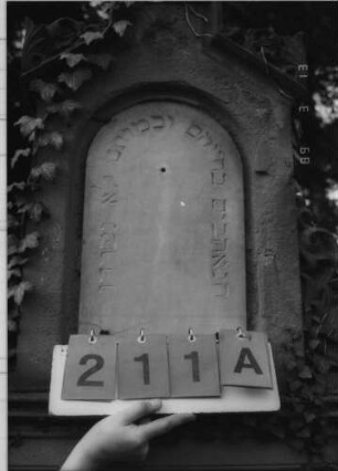 Grabstein 211 (Index: 100093588) Maße HxBxT: 264x88x31 cm Symbolik: Verzierungen Besonderheit: Doppelgrab für Eheleute: Grabstein 211A