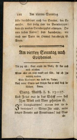 168-181, Am vierten Sonntag nach Epiphanias.