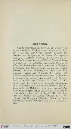 April - Sitzung