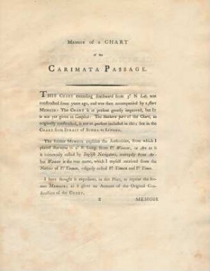 Memoir of a chart of the Carimata Passage