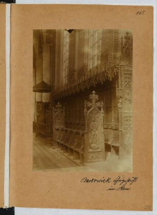 Dom, Bardowick: Ansicht Chorgestühl (aus: Skizzen- und Fotoalbum 25)
