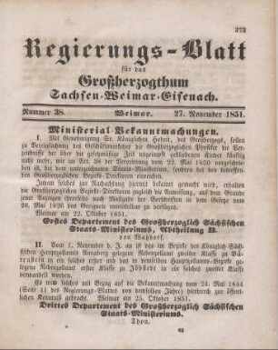 Nr. 38 : 27. November 1851