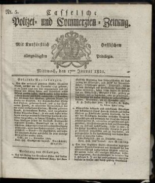 Nr. 5, Mittwoch den 17ten Januar. 1821