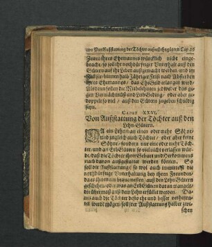 Caput XXVI. Von Außstattung der Töchter aus den Lehn-Gütern.