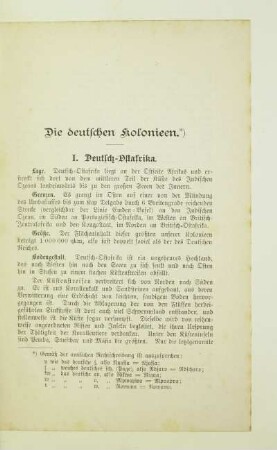 I. Deutsch-Ostafrika