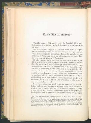 El amor a la verdad