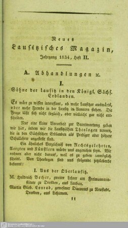 Söhne der Lausitz in den Königl. Sächs. Erblanden