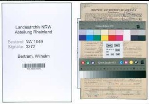 Entnazifizierung Wilhelm Bertram , geb. 14.01.1906 (Verwaltungsbeamter)