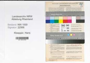 Entnazifizierung Hans Kloepper, geb. 08.12.1902 (Arzt)