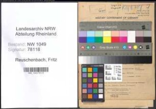 Entnazifizierung Fritz Reuschenbach , geb. 22.12.1907 (Buchhalter)