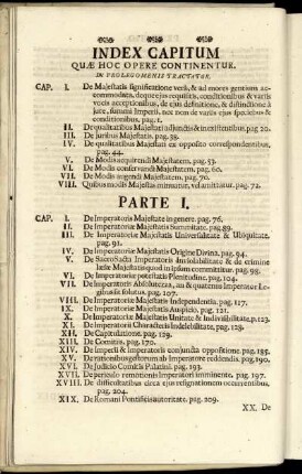 Index Capitum Quæ Hoc Opere Continentur.