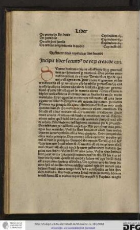 Incipit liber secundus de rerum creatione.